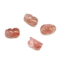 Šperky korálky přírodní křemenné, Strawberry Quartz, Fabulous Wild Beast, DIY, červený, 16x10x9mm, Prodáno By PC