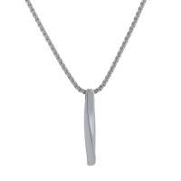 Collier de bijoux en acier inoxydable, avec Cuivre-Coated-Fer & Pendentif en alliage de zinc, Motif géométrique, Placage de couleur argentée, différents matériaux pour le choix & unisexe, argent, 5x20mm, Longueur Environ 60 cm, Vendu par PC