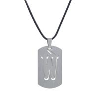 Collana in acciaio inossidabile, acciaio inox, with corda di cera, with 5cm extender chain, Motivo geometrico, placcato color argento, unisex & stili diversi per la scelta, argento, 10x25mm, Lunghezza Appross. 45 cm, Venduto da PC