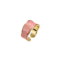 liga de zinco Cuff Ring Finger, pinceladas, para mulher, Mais cores pare escolha, 5mm, vendido por PC