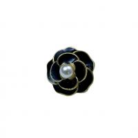 Lo zinco in lega Stud Earring, lega in zinco, with perla in plastica & smalto, Fiore, placcato, per la donna, nessuno, 20x20mm, Venduto da PC