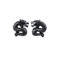 Titan Stål Stud Earring, Draken, polerad, Unisex, ursprungliga färgen, 16mm, Säljs av Par