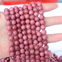 Rhodonite Beads, Runde, poleret, du kan DIY, rød, Solgt Per 38 cm Strand