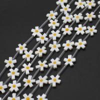 Natural White Shell Beads Flower DIY & enamel mixed colors Sold Per 38 cm Strand