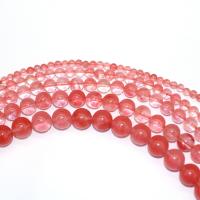 Šperky korálky přírodní křemenné, Cherry Quartz, Kolo, DIY, červený, Prodáno za 40 cm Strand