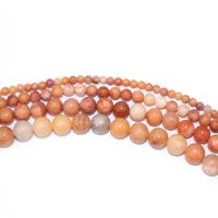 Perles aventurine, aventurine rouge, Rond, DIY, rouge, Vendu par 40 cm brin