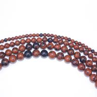 Mahogany Obsidian Kralen, Mahonie Obsidiaan, Ronde, DIY, gemengde kleuren, Per verkocht 40 cm Strand