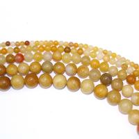 jade amarela grânulos, miçangas, Roda, DIY, amarelo, vendido para 40 cm Strand