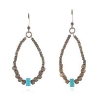 Sinc Alloy Earrings, le turquoise, jewelry faisin & do bhean, Díolta De réir Péire