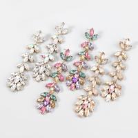 Rhinestone Earring Zinc Alloy fashion jewelry & for woman & with rhinestone Sold By Pair