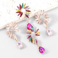 Rhinestone Earring Zinc Alloy fashion jewelry & for woman & with glass rhinestone & with rhinestone Sold By Pair