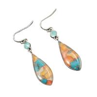 Lampwork Jewelry Earring Zinc Alloy with Lampwork plated for woman multi-colored Sold By Pair