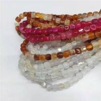 Perline in agata, agate, Cubo, lucido, DIY, nessuno, 7x8mm, Venduto per 38 cm filo