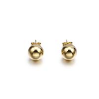 Titanium Staal Earring, gold plated, uniseks, 6mm, 10paren/Lot, Verkocht door Lot