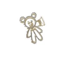 Haar Claw Clips, Zinc Alloy, met parel, Dragen, handgemaakt, voor vrouw & met strass, wit, 78x60mm, Verkocht door PC