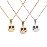 Ketting Halloween, Roestvrij staal, Schedel, plated, uniseks & Halloween Jewelry Gift, meer kleuren voor de keuze, 10mm, Lengte 45 cm, Verkocht door PC