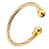 acero inoxidable Brazalete, chapado, ajustable & para mujer, 5mm, 10mm, diámetro interior:aproximado 57mm, Vendido por UD