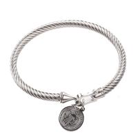 Nerūdijančio plieno Bangle, Nerūdijantis plienas, Butas Round, padengtą, įvairių stilių pasirinkimas & moters, 60mm, 5mm, Pardavė PC