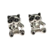 Zinklegering European Beads, Zinc Alloy, Panda, DIY & glazuur, zilver, 12x9x6mm, Verkocht door PC