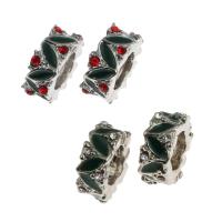 Zinc Alloy European Beads Round DIY & enamel & with rhinestone Sold By PC