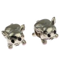 Zink Alloy European Pärlor, Pig, DIY & emalj, silver, 12x17x6mm, Säljs av PC