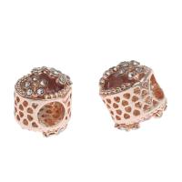 Zinklegering European Beads, Zinc Alloy, DIY & met strass, rose goud kleur, 13x12x12mm, Verkocht door PC