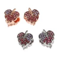 Zinklegering European Beads, Zinc Alloy, Blad, DIY & met strass, meer kleuren voor de keuze, 13x11x8mm, Verkocht door PC