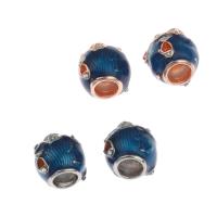 Zinklegering European Beads, Zinc Alloy, Ronde, DIY & glazuur & met strass, meer kleuren voor de keuze, 9x10x10mm, Verkocht door PC