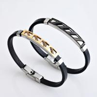 PU Schnur Armbänder, PU Leder, mit Edelstahl, plattiert, Modeschmuck & unisex, keine, 200x5mm, verkauft von PC