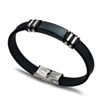 Silikon Armbänder, mit Edelstahl, Modeschmuck & unisex, keine, 200mm, verkauft von PC