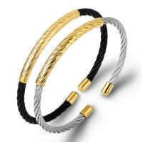 Titanium Steel Σφαλιάρα Bangle, επιχρυσωμένο, ρυθμιζόμενο & για τη γυναίκα, περισσότερα χρώματα για την επιλογή, 70mm, 47mm, 7x3mm, Sold Με PC