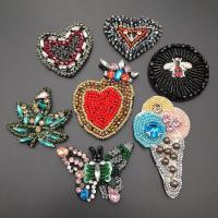 Cucire -on patch, Feltro, with Perle di vetro & Seedbead, DIY & stili diversi per la scelta, 10PC/lotto, Venduto da lotto