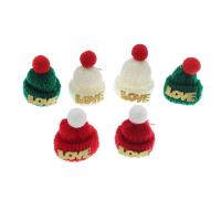 Brincos de Natal, Caddice, with liga de zinco, Gorro de Natal, Design de Natal, Mais cores pare escolha, 30x45mm, 10Pairs/Lot, vendido por Lot