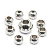 Stainless Steel Beads Round plated Sold By PC