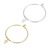 Nerūdijančio plieno Bangle, Nerūdijantis plienas, Kirsti, padengtą, moters, daugiau spalvų pasirinkimas, 9*15mm,2mm, Vidinis skersmuo:Apytiksliai 61mm, Pardavė PC