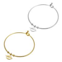 Roestvrij staal armbanden, oog, plated, voor vrouw, meer kleuren voor de keuze, 15*11mm,2mm, Binnendiameter:Ca 61mm, Verkocht door PC