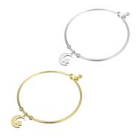 Nerūdijančio plieno Bangle, Nerūdijantis plienas, Mėnulis ir Zodiako, padengtą, moters, daugiau spalvų pasirinkimas, 12*15mm,2mm, Vidinis skersmuo:Apytiksliai 61mm, Pardavė PC