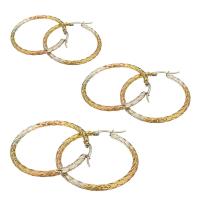 Mens Stainless Steel Hoop orecchino, acciaio inox, formato differente per scelta & per la donna, Venduto da coppia