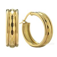 Brinco de argola de aço inoxidável de Mens, para mulher, dourado, 24x29mm, vendido por par