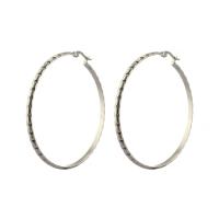 Mens Stainless Steel Hoop Earring, for kvinde, oprindelige farve, 53x57mm, Solgt af par