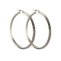 Mens Stainless Steel Hoop Earring, for kvinde, oprindelige farve, 45x47mm, Solgt af par