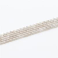 Natural Grey Agaat kralen, Grijze Agaat, Kolom, gepolijst, DIY, lichtgrijs, 2x4mm, Per verkocht 39 cm Strand