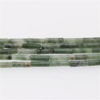 Jade perle, Lushan Jade, Kolona, uglađen, možete DIY, zelen, 4x13mm, Prodano Per 39 cm Strand