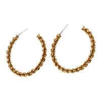 Brass Hoop Earring Round for woman original color Sold By PC