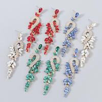 Rhinestone Earring Zinc Alloy fashion jewelry & for woman & with rhinestone Sold By Pair