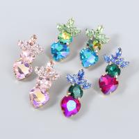 Rhinestone Earring Zinc Alloy fashion jewelry & for woman & with rhinestone Sold By Pair