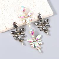 Rhinestone Earring Zinc Alloy fashion jewelry & for woman & with rhinestone Sold By Pair