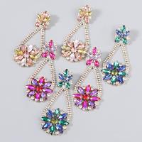 Rhinestone Earring Zinc Alloy fashion jewelry & for woman & with rhinestone Sold By Pair