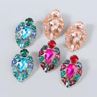 Rhinestone Earring Zinc Alloy fashion jewelry & for woman & with rhinestone Sold By Pair