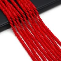 Přírodní Coral korálky, Korál, Počitadlo, DIY, červený, 3x5mm, Prodáno za Cca 38 cm Strand